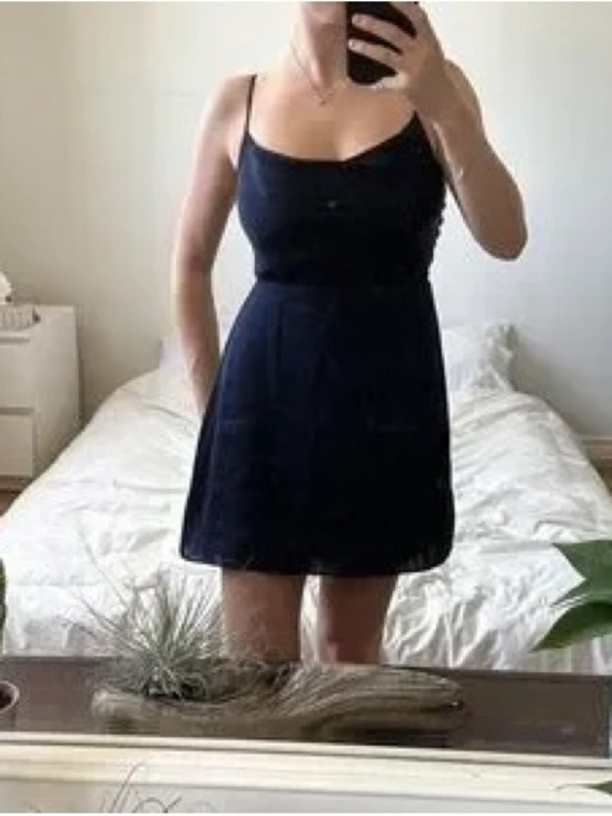 Aritzia Sunday Best Spencer Satin Dress Black Size S Cowl Neck Cocktail LBD 90s - Picture 10 of 16